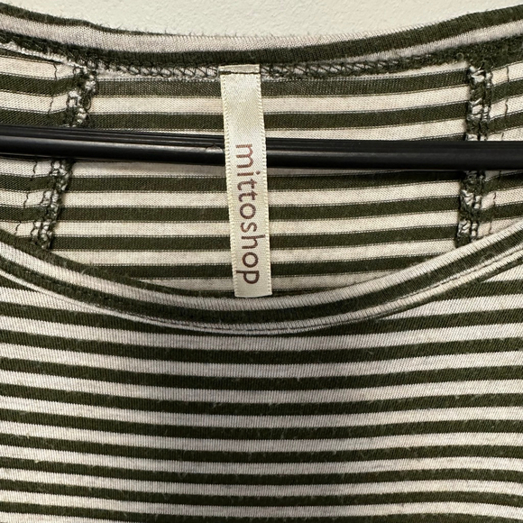 Women's mittoshop Striped Top Size S/M Green and White Oversized - Picture 8 of 12